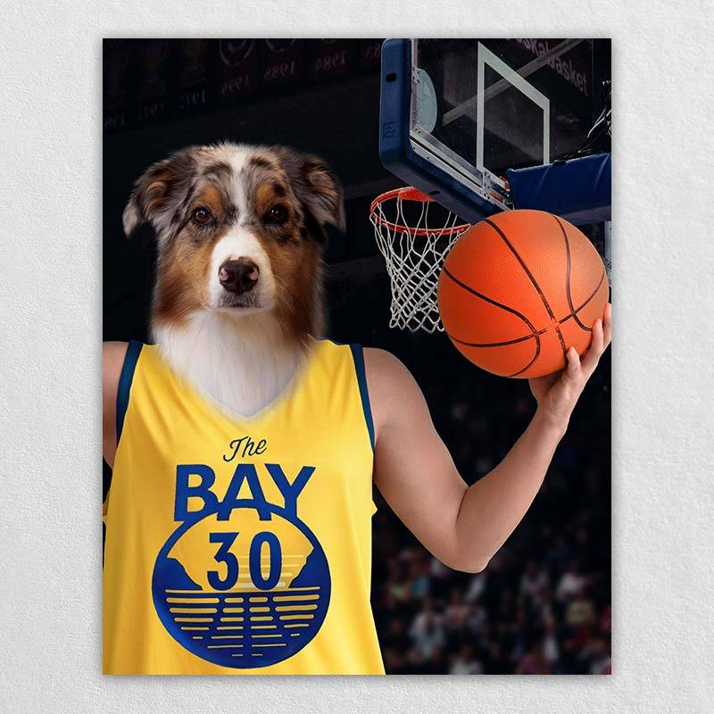 Basketball Pet Dog Head Painting