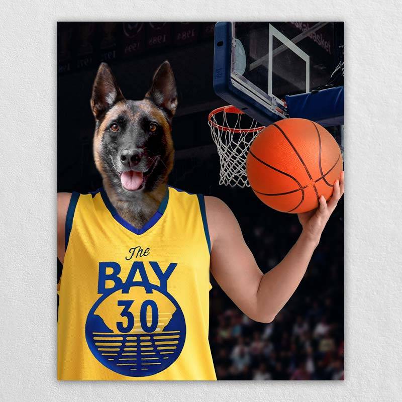 Basketball Pet Dog Head Painting