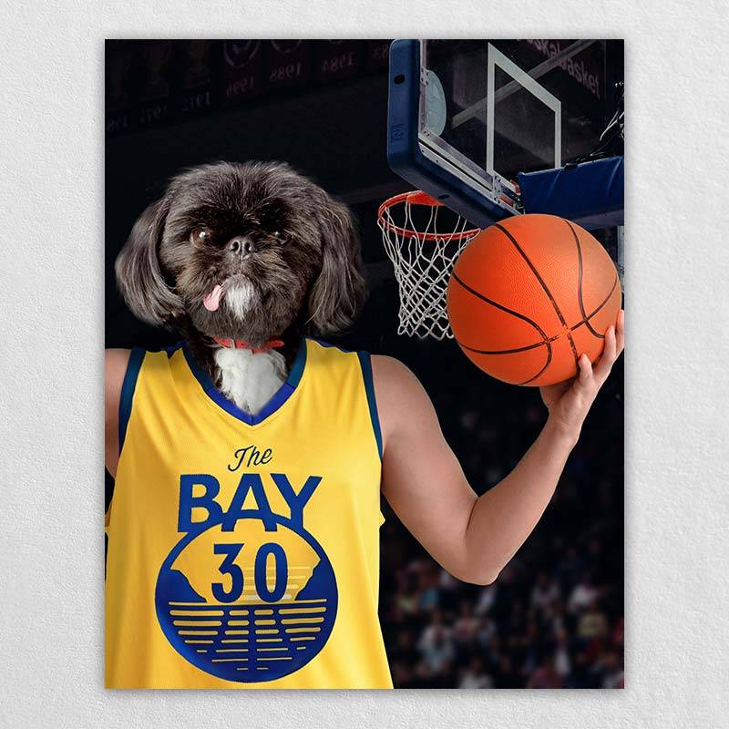 Basketball Pet Dog Head Painting