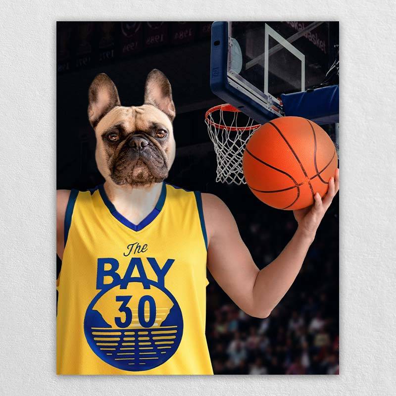 Basketball Pet Dog Head Painting