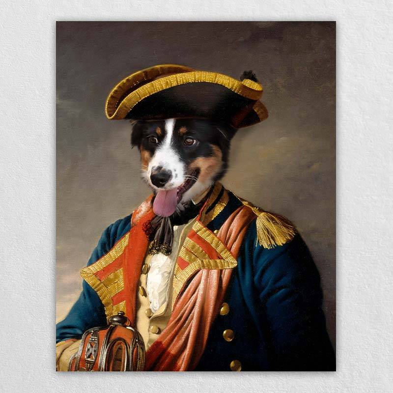 Navy Captain Regal Cat Portrait