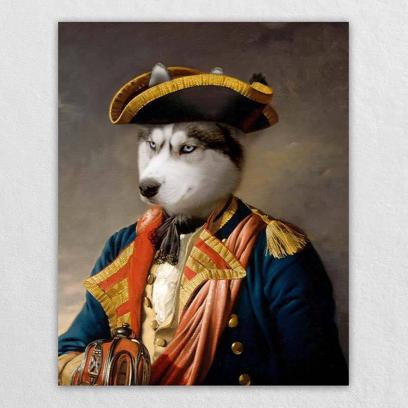 Navy Captain Regal Cat Portrait