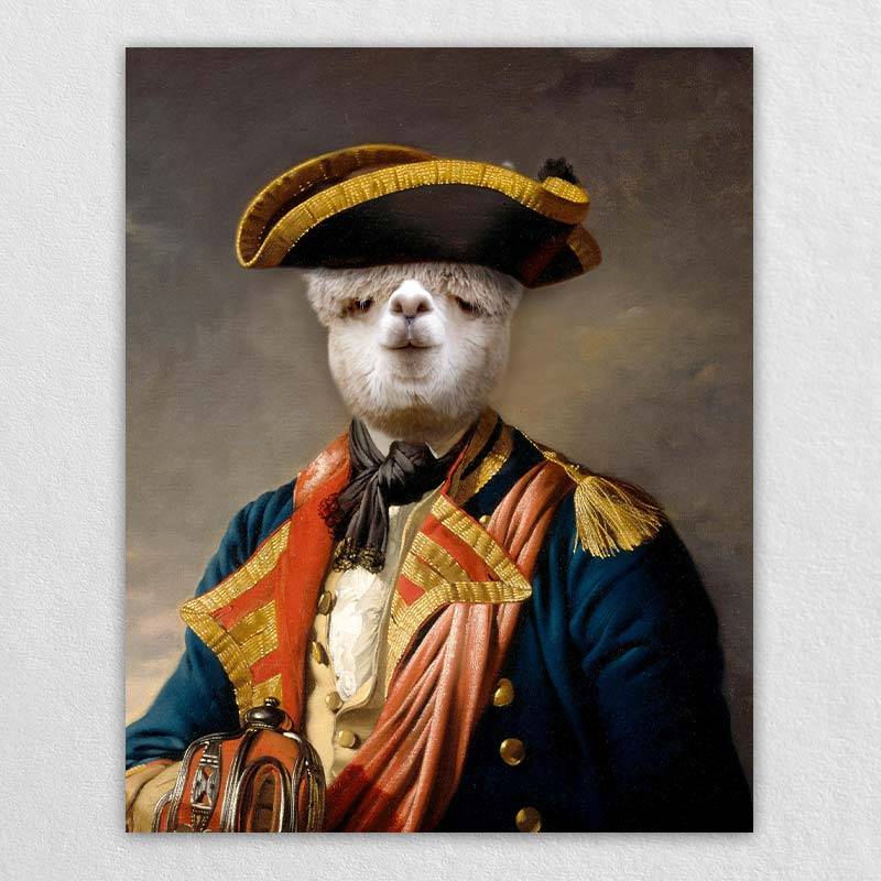 Navy Captain Regal Cat Portrait