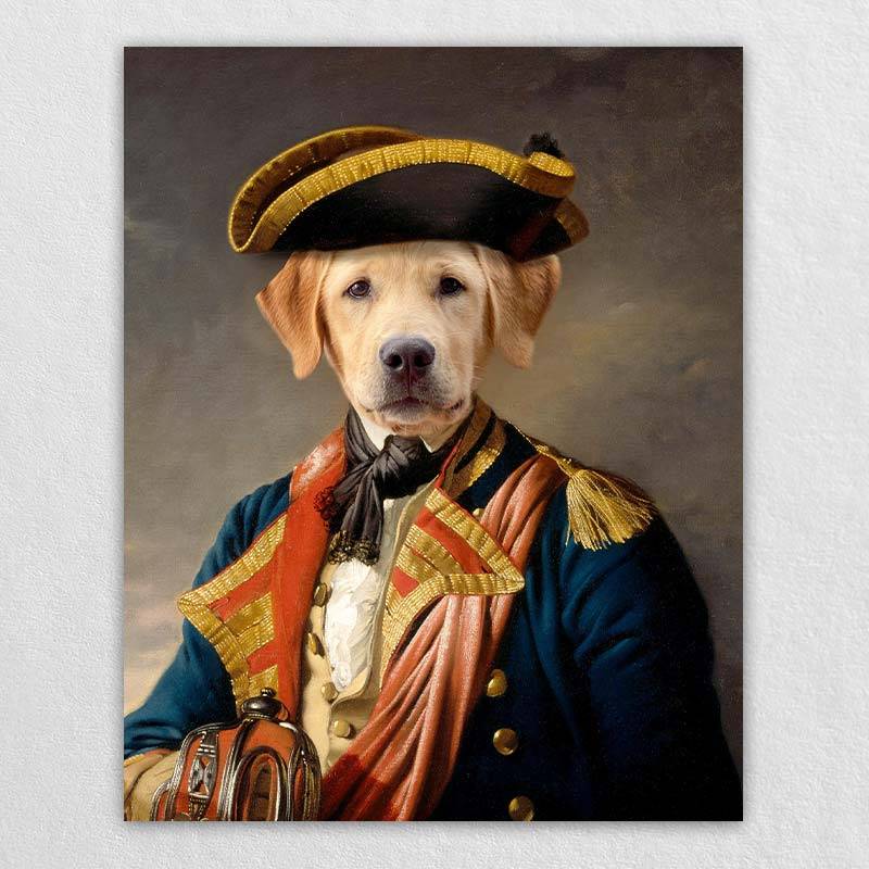 Navy Captain Regal Cat Portrait