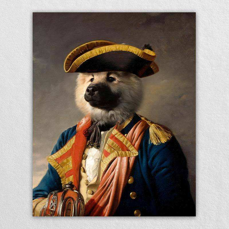 Navy Captain Regal Cat Portrait