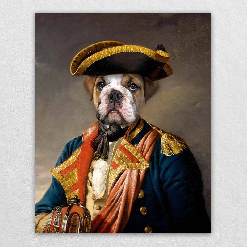 Navy Captain Regal Cat Portrait