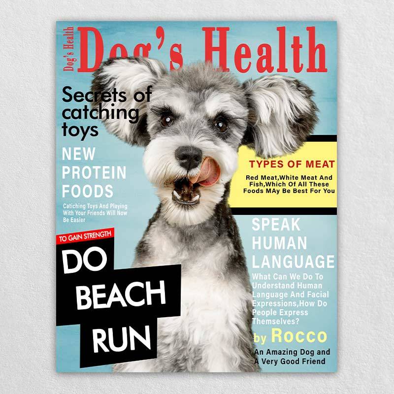 Pet Magazine Cover Csutom Puppy Wall Decor