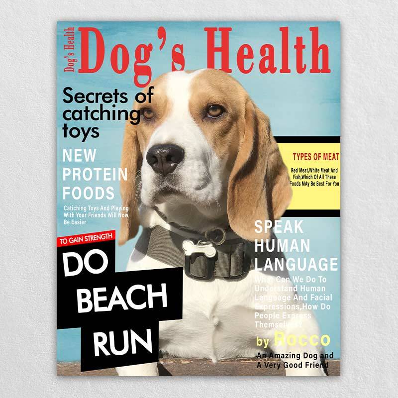 Pet Magazine Cover Csutom Puppy Wall Decor