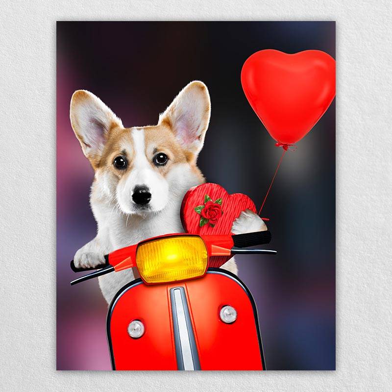 Funny Rider Custom Cartoon Pet Portrait