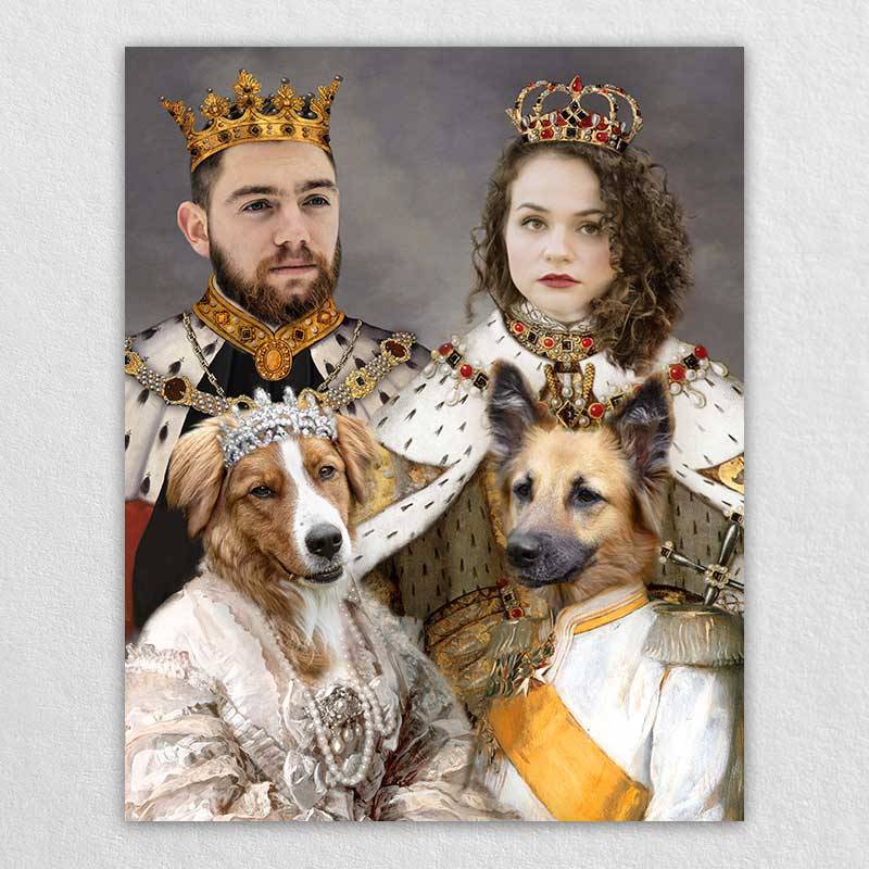 Royal Family Dog Painting Pet Portrait Canvas