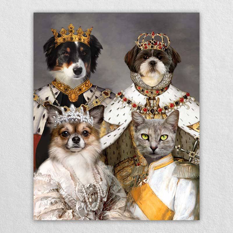 Royal Family Dog Painting Pet Portrait Canvas