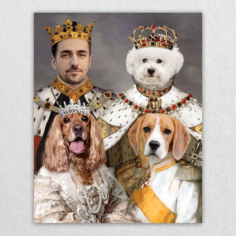 Royal Family Dog Painting Pet Portrait Canvas