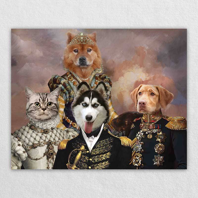 Pet Cat Dog Portrait Historical Royal Pet Family