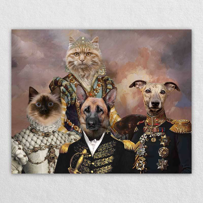 Pet Cat Dog Portrait Historical Royal Pet Family