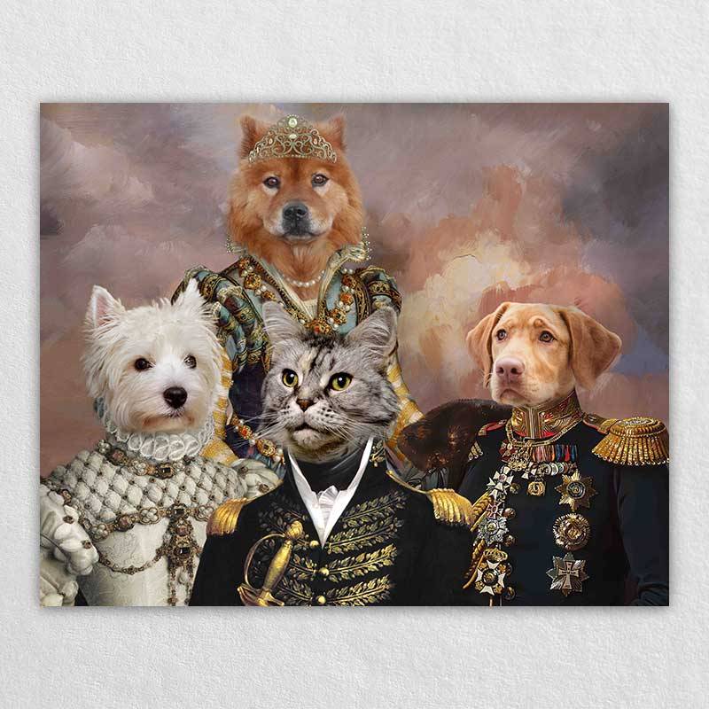 Pet Cat Dog Portrait Historical Royal Pet Family