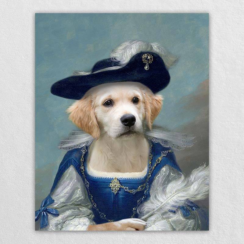 Queen Royal Pet Dog Portrait Regal Canvas