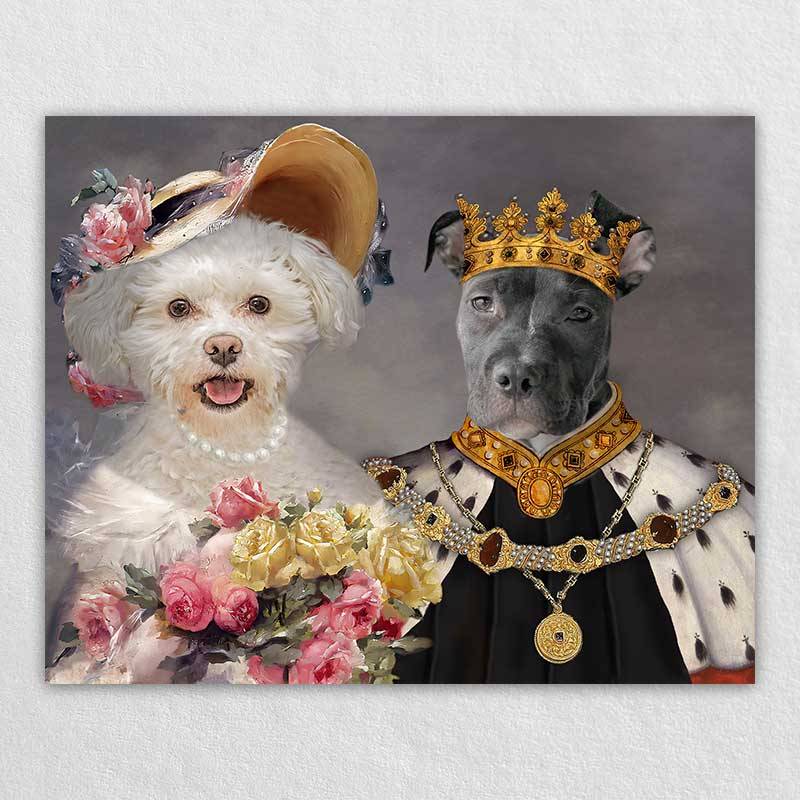 Custom Royal King And Queen Pet Portrait