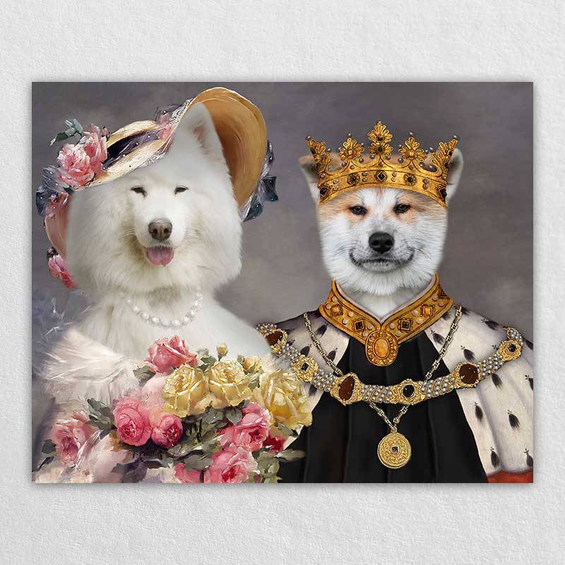 Custom Royal King And Queen Pet Portrait