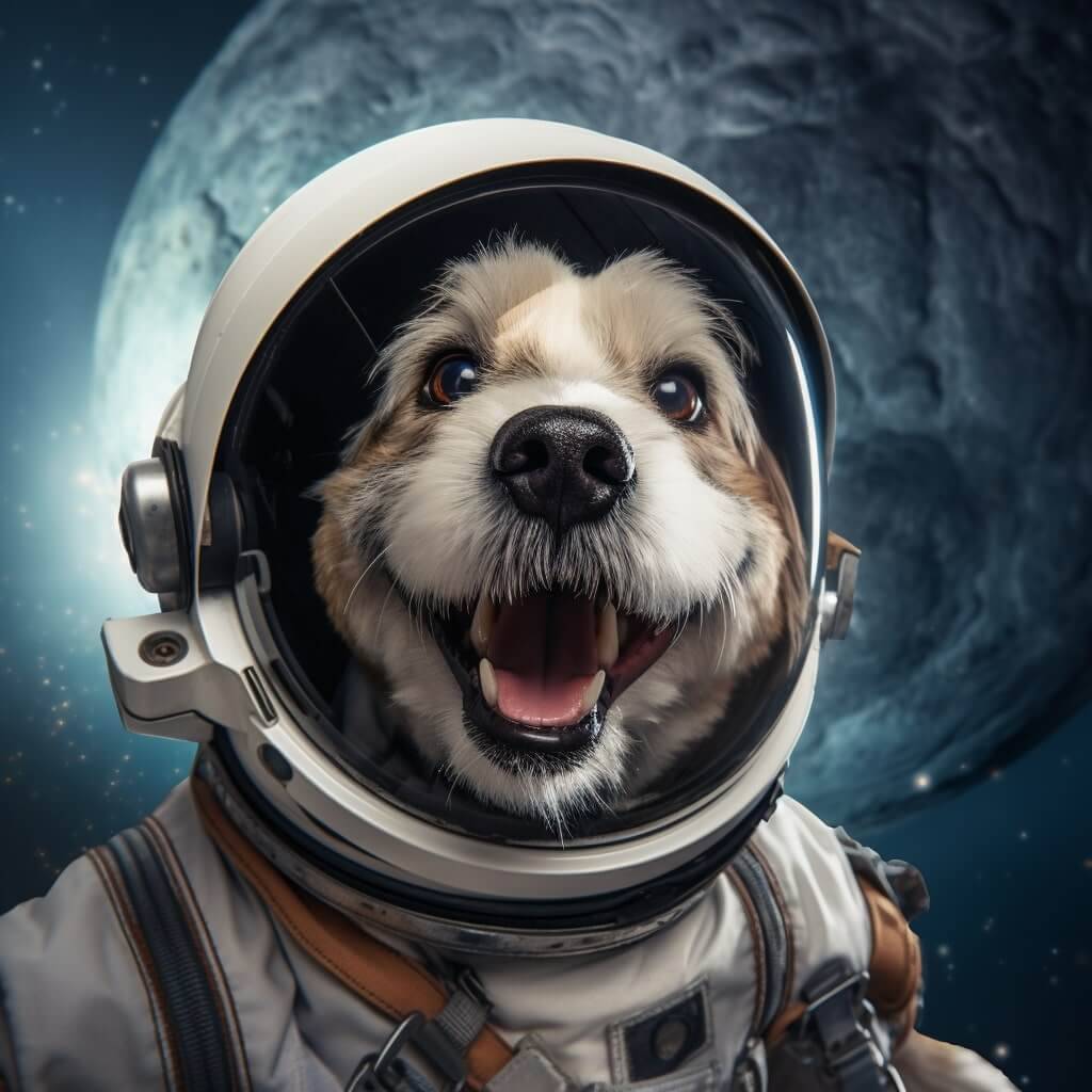 Custom Pet Dog In Astronaut Suit Painting