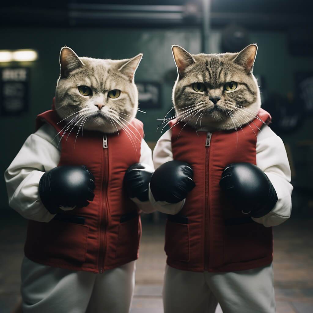 Crazy Boxing Cat Art Prints Custom Pet Wall Art