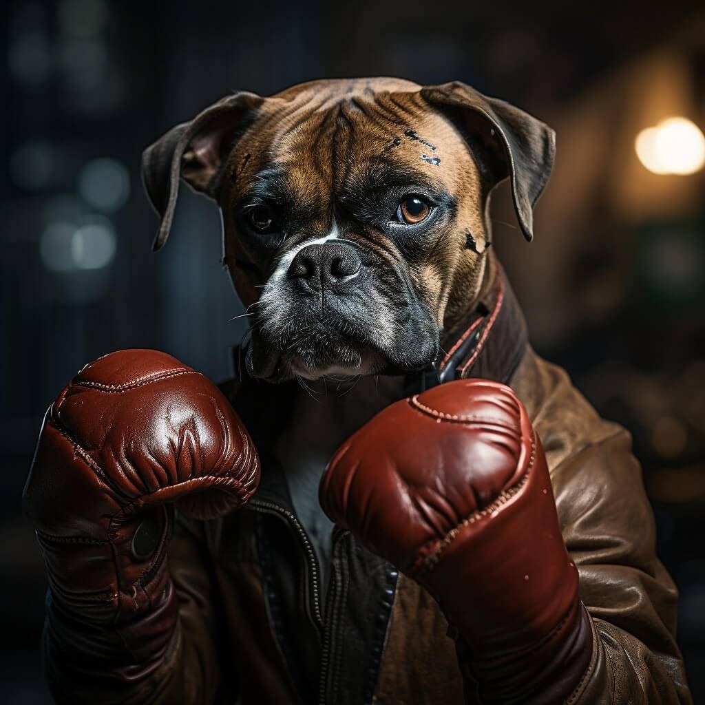 Boxing Best Photos Dog Art Cute Pet Print