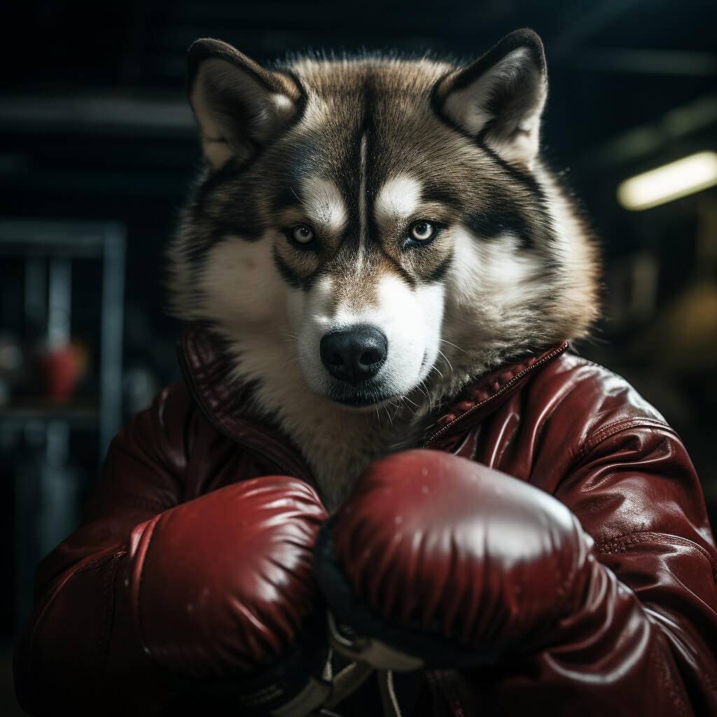 Boxing Ring Images Dog Digital Art Personalized Family Print with Pets