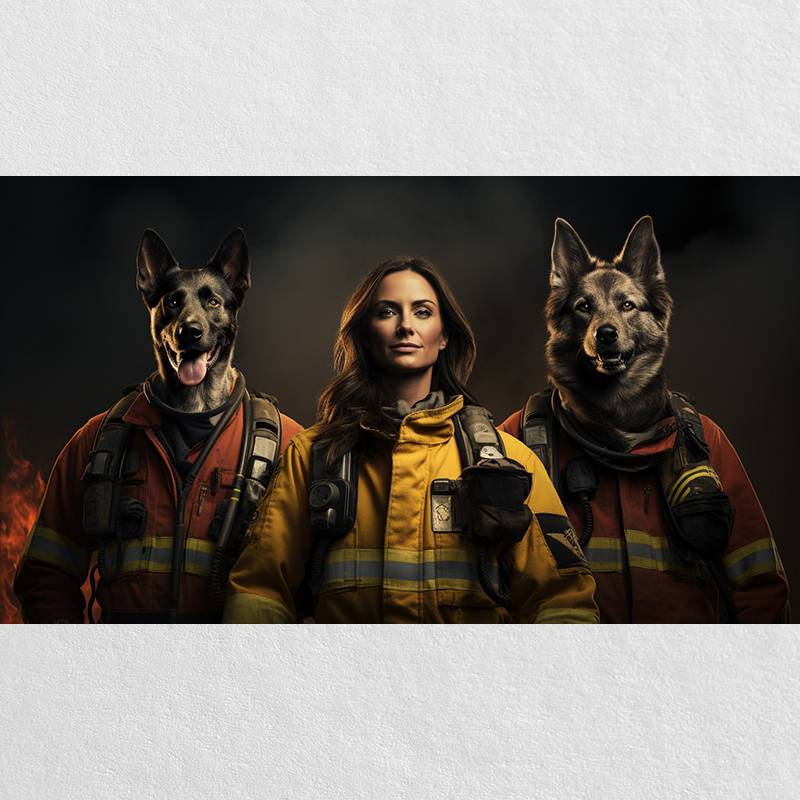 Custom Fireman Cat Dog Pictures With Owner