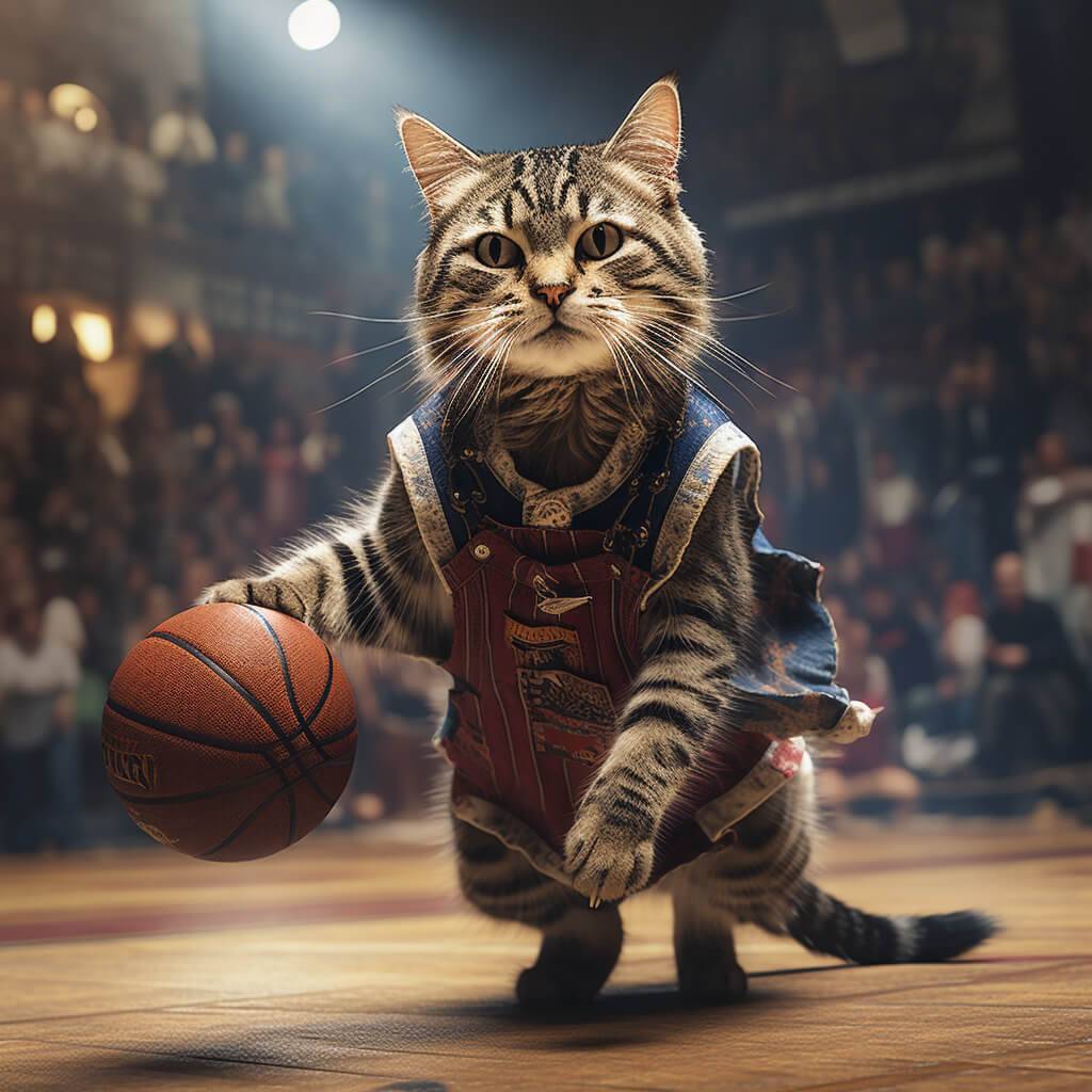 Cat Human Face Painting Basketball Court Images Hd