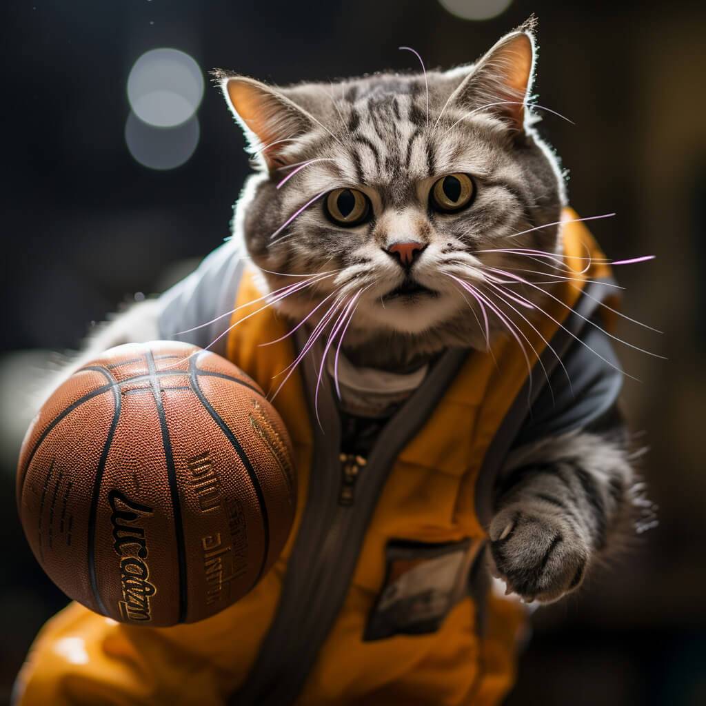 Dali Cat Painting Basketball Player Silhouette Images