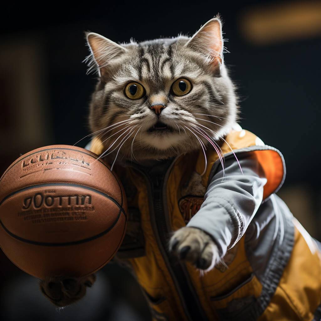 Beautiful Cat Paintings Basketball Graphic Images