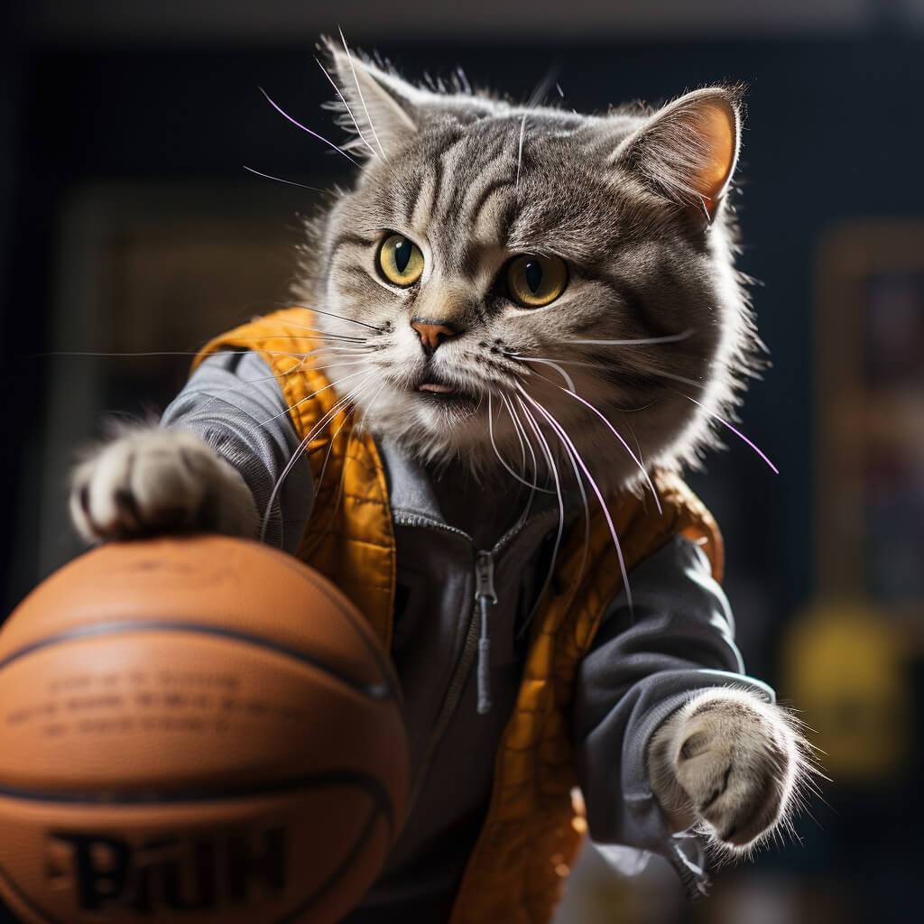 Best Cat Paintings Basketball Photo