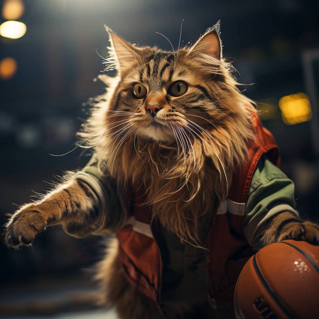 Cats On Paintings Grind Basketball Photos