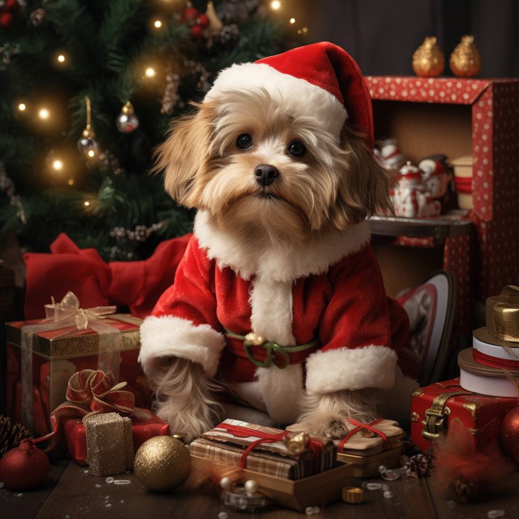 Christmas Wall Painting Pet Dog Painting