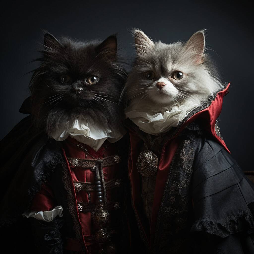 Vampire Renaissance Period Art Dog Cat Portrait Art