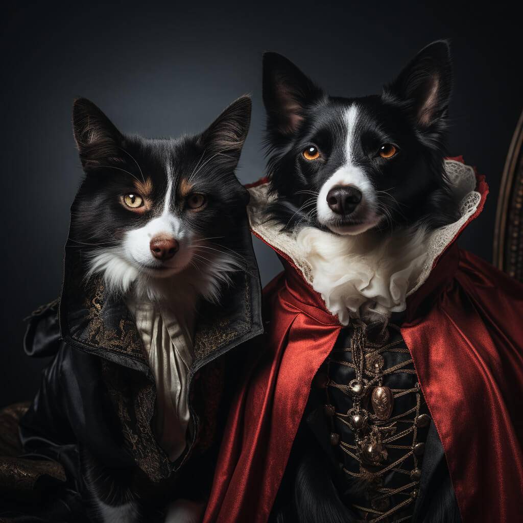 Funny Renaissance Paintings Vampire Portrait Of My Cat Dog