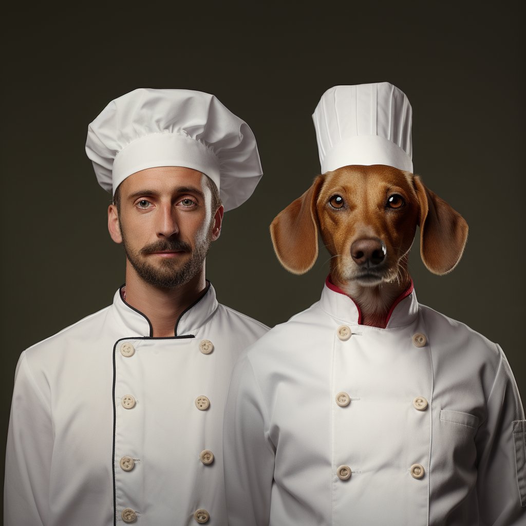 Chef Coat Photo Dog And Cat Canvas Paintings