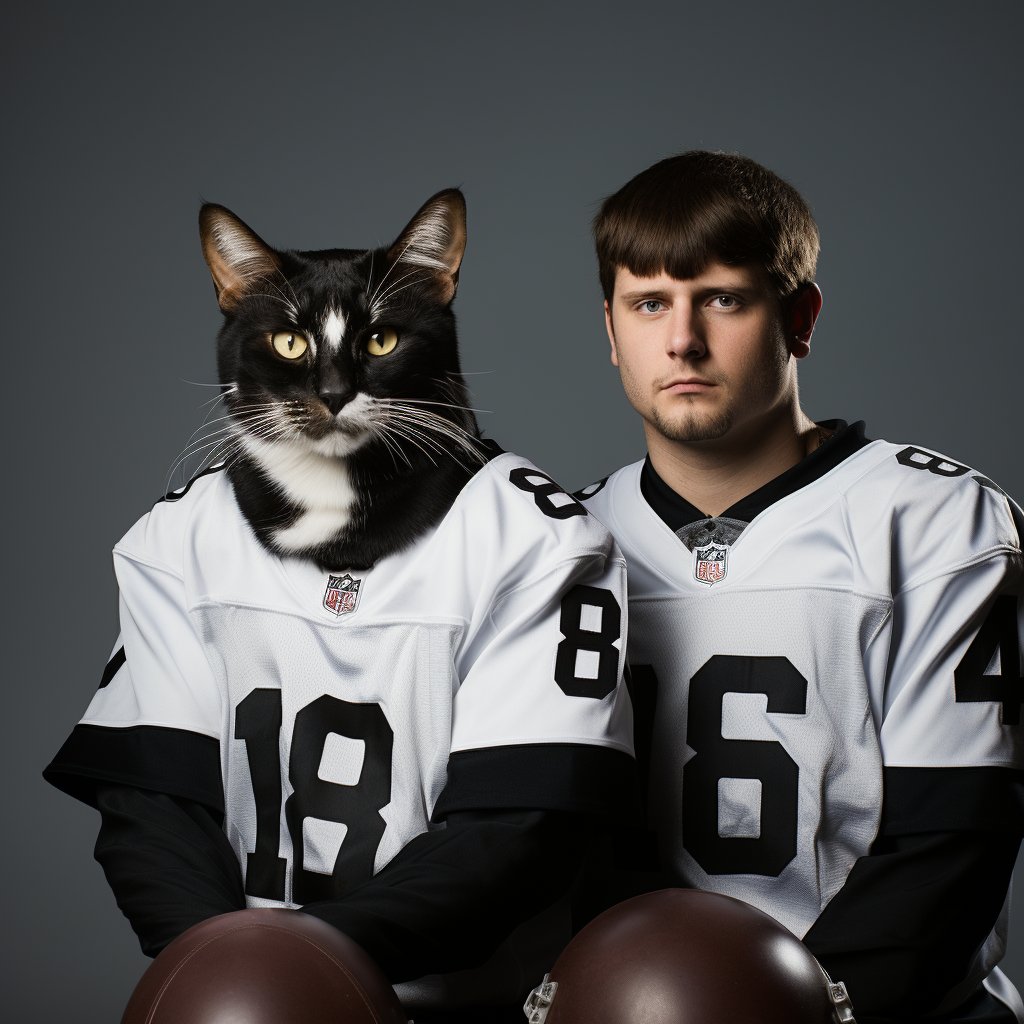 Funny Pictures Of American Footballers Black And White Cat Canvas