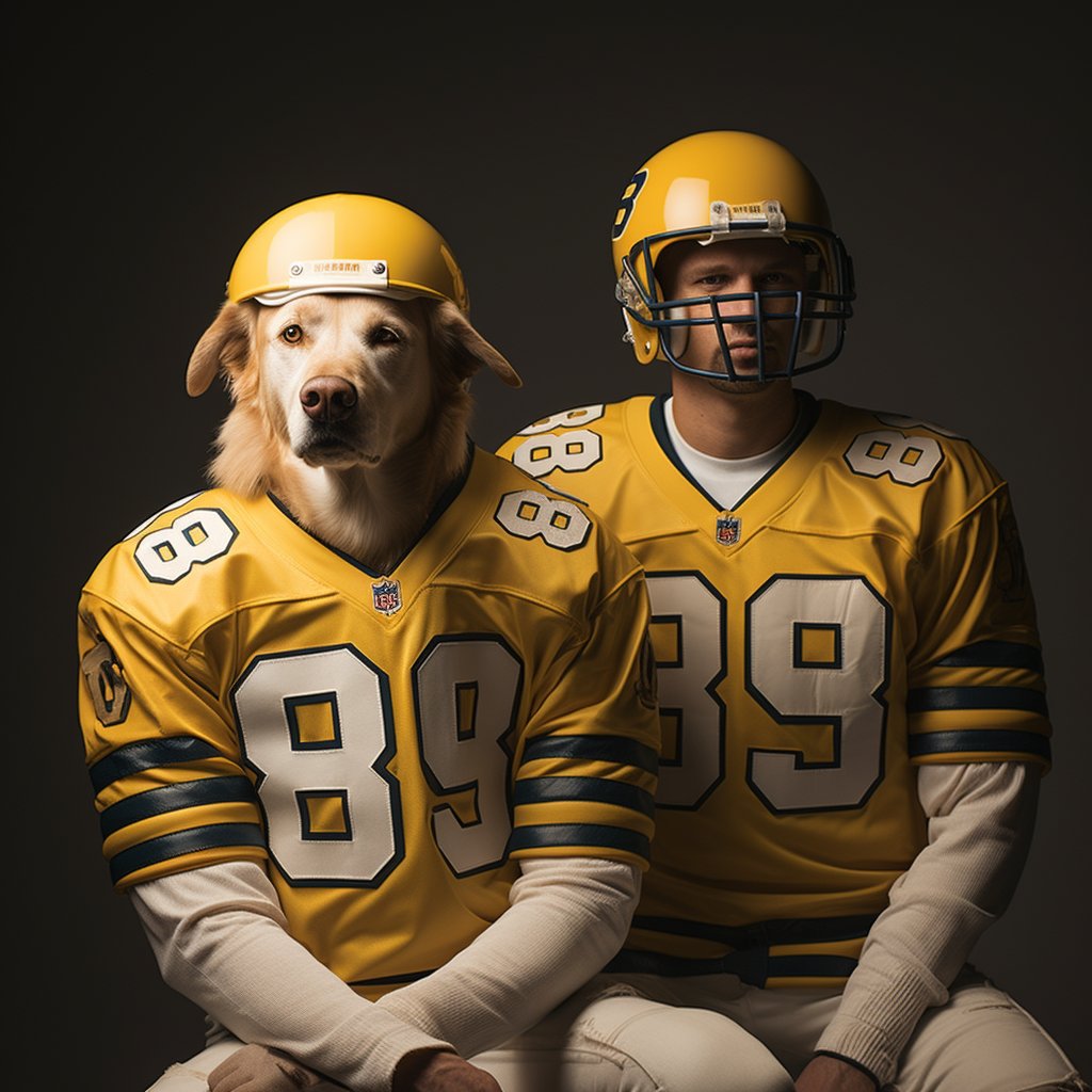 Football Cool Photos Dog Portrait Artwork Prints