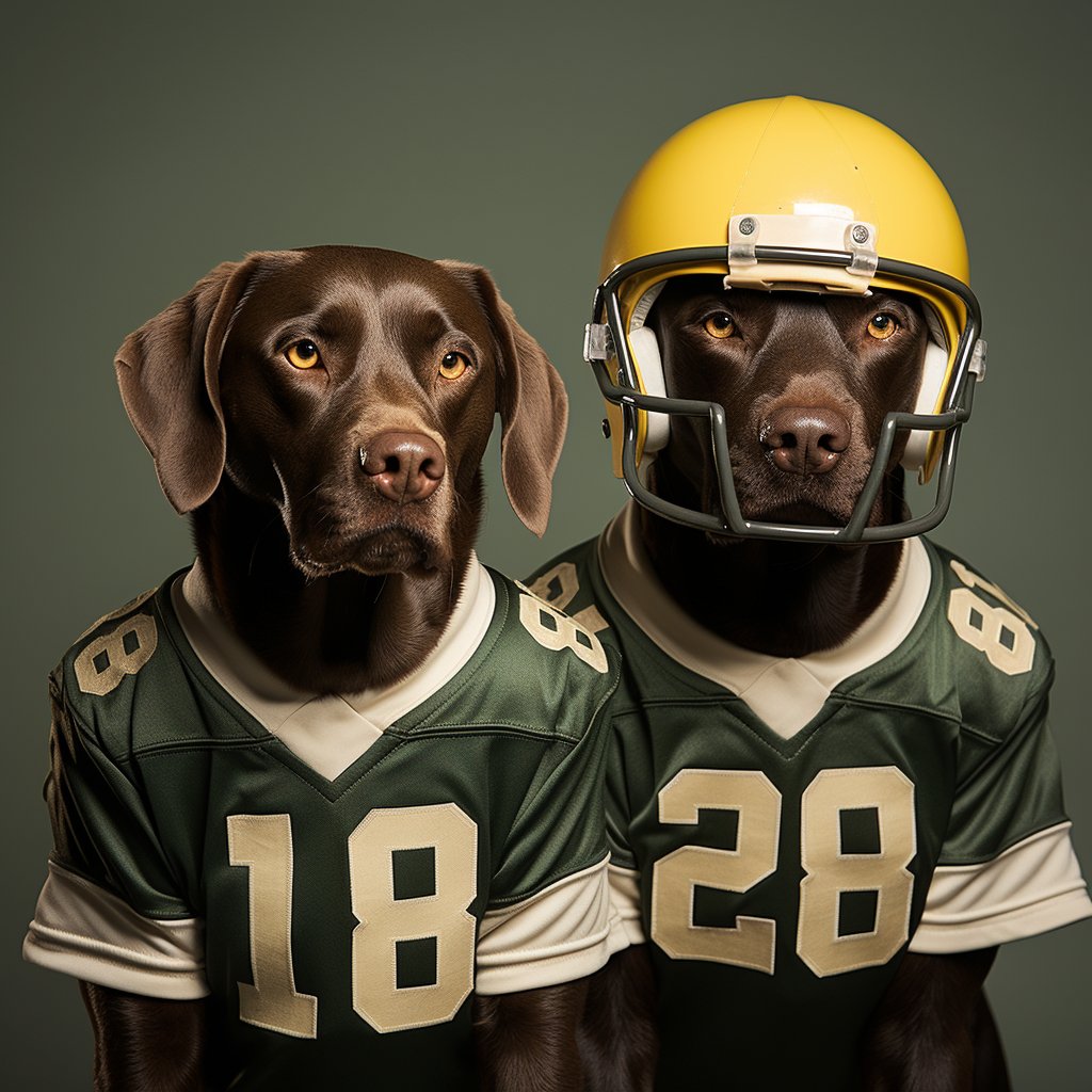 Football Style Photos Dog Portrait Digital Art