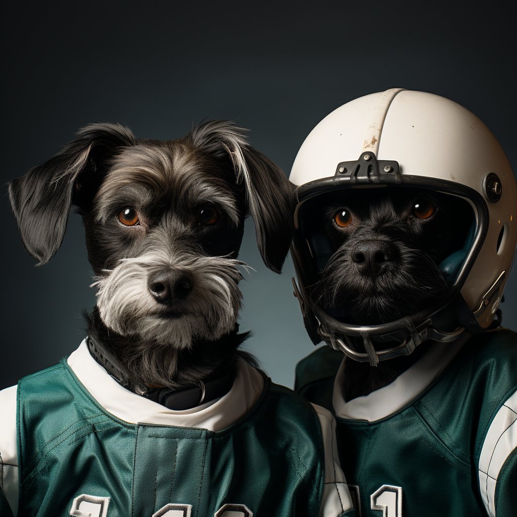 Coolest Football Photos Dog Portrait Art Work