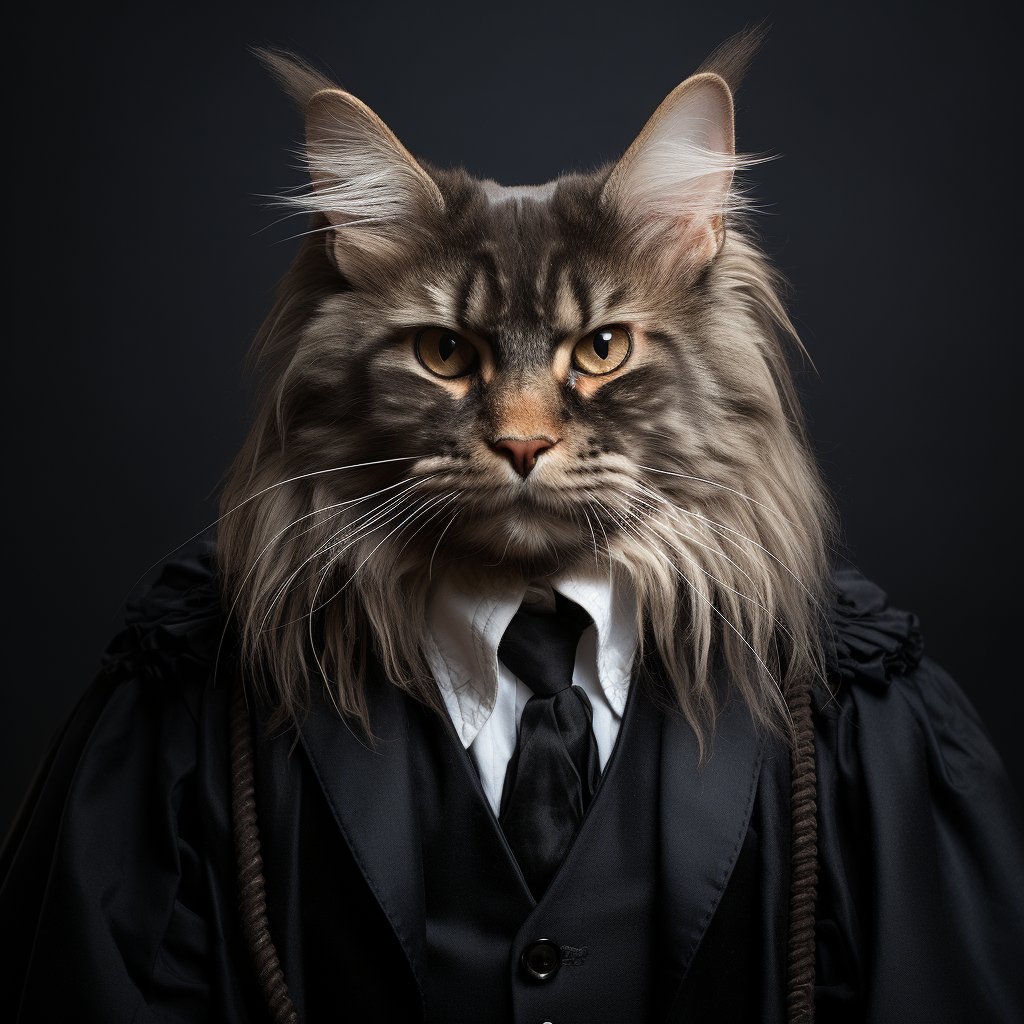 Courtroom Figure Portraits Digital Canvas Art Cat