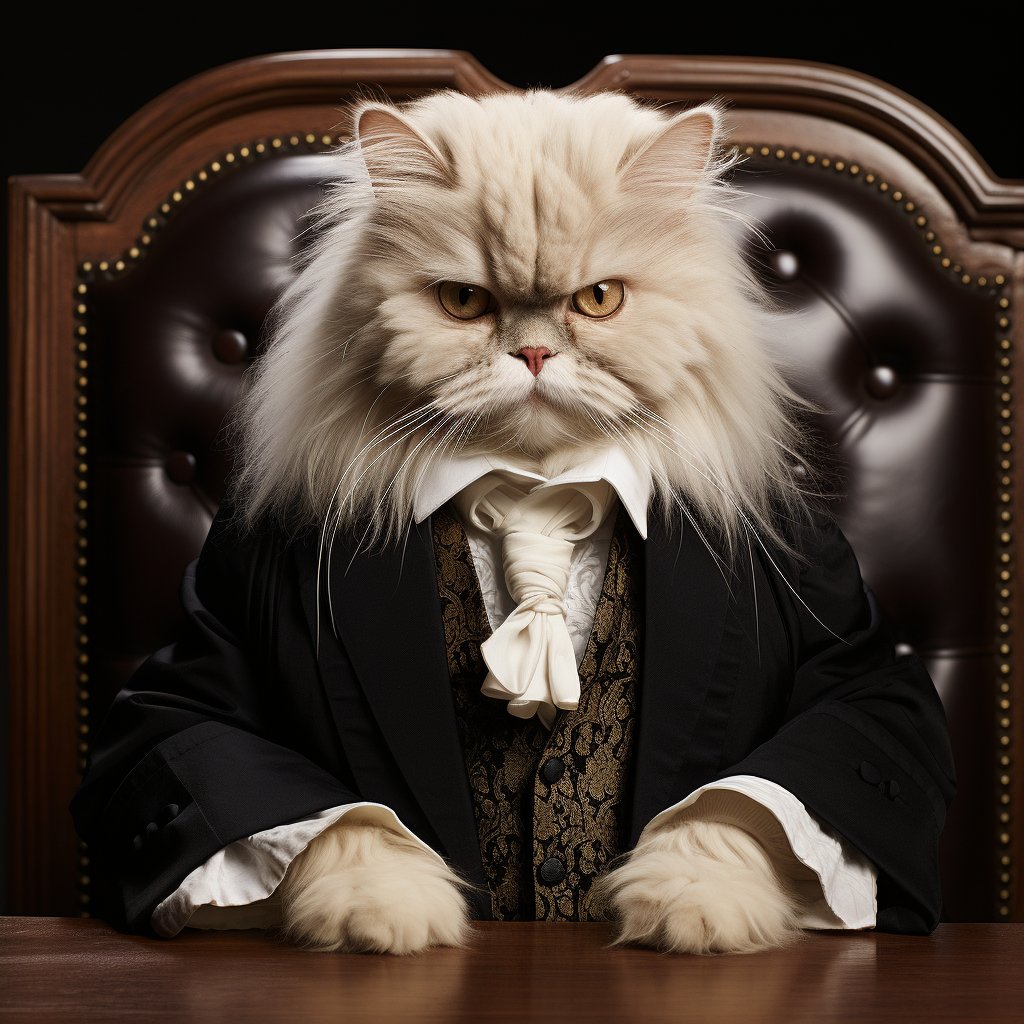 Chief Magistrate'S Gaze Weird Cat Canvas Art