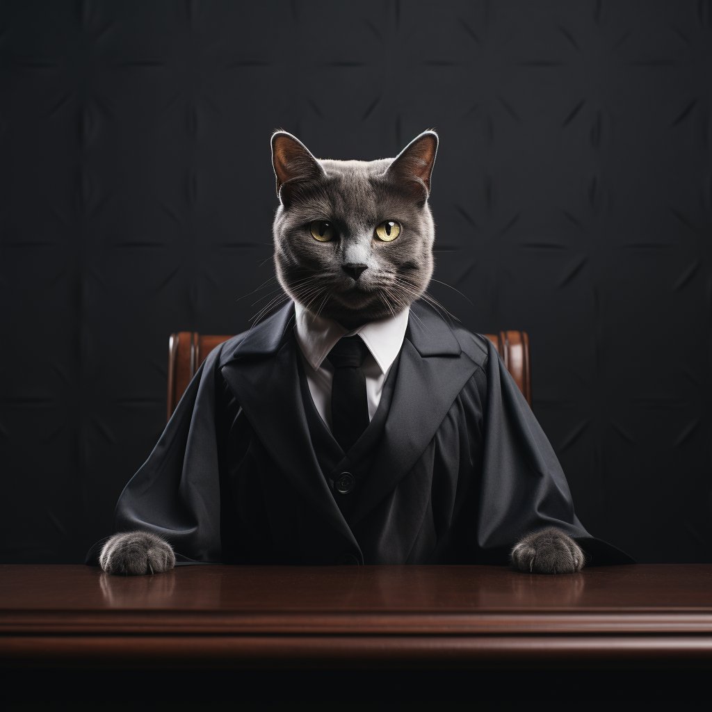 Chief Magistrate'S Gaze Cat Simple Canvas Art