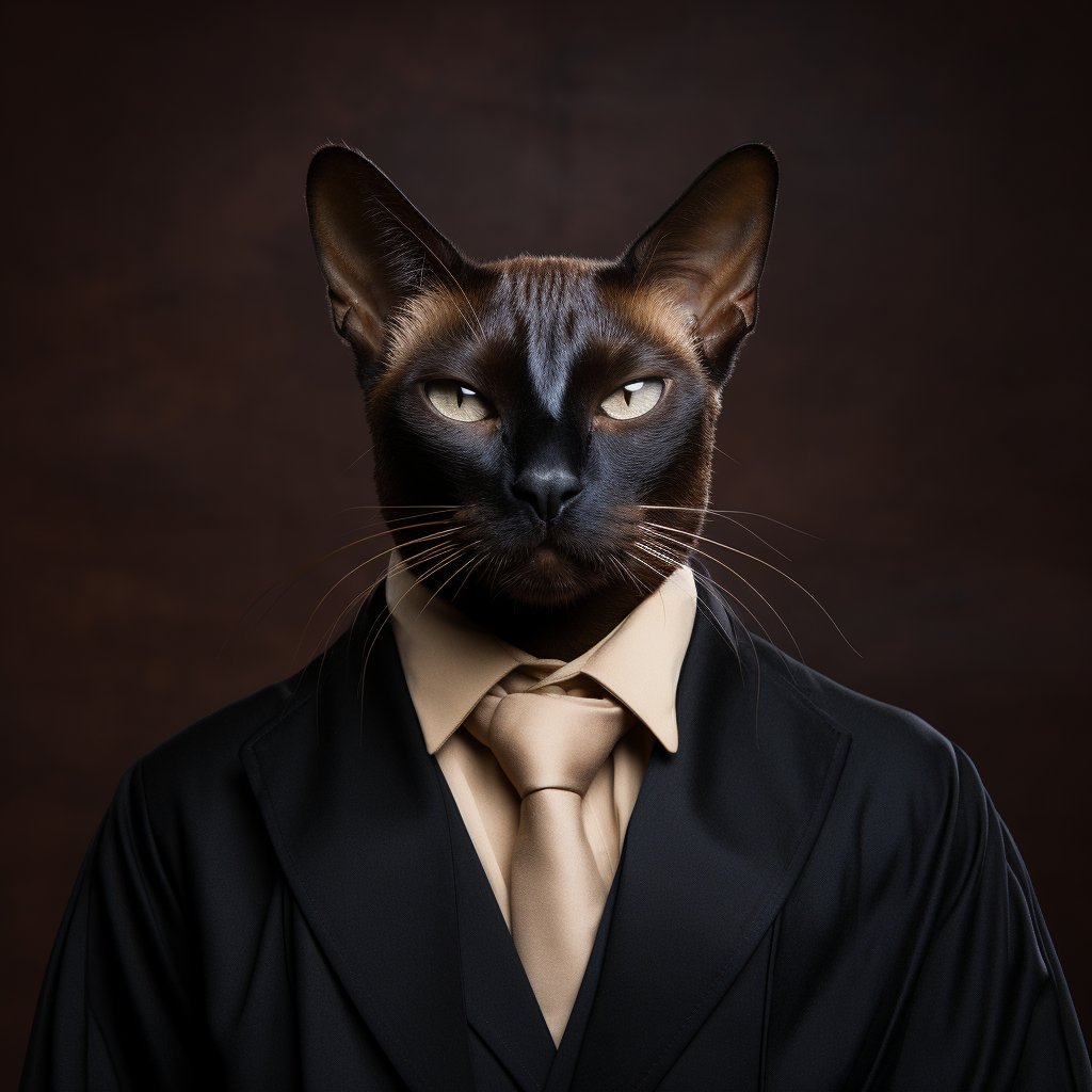 Magistrate'S Resolute Gaze Modern Canvas Art Cat