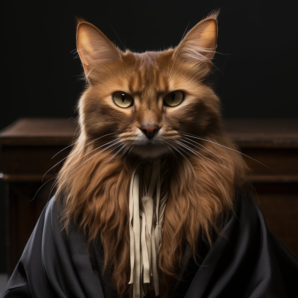 Judge'S Robe And Gaze Cat People Canvas Art