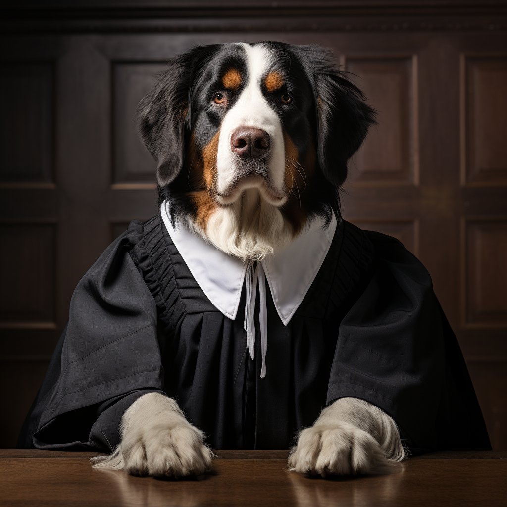 Legal Profession Scenes Funny Dog Portrait Art Prints