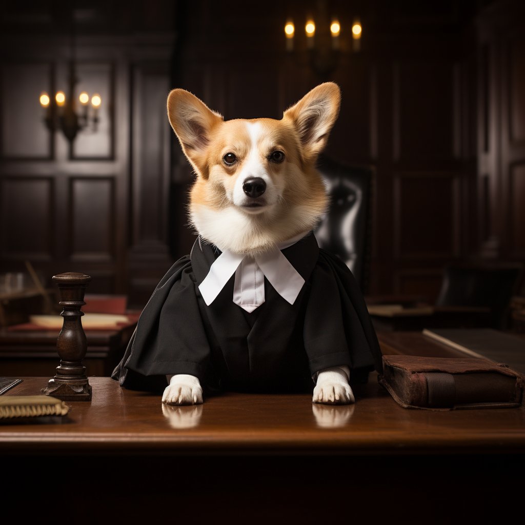 Judge'S Resolute Demeanor Canvas Print On Demand Dog Products