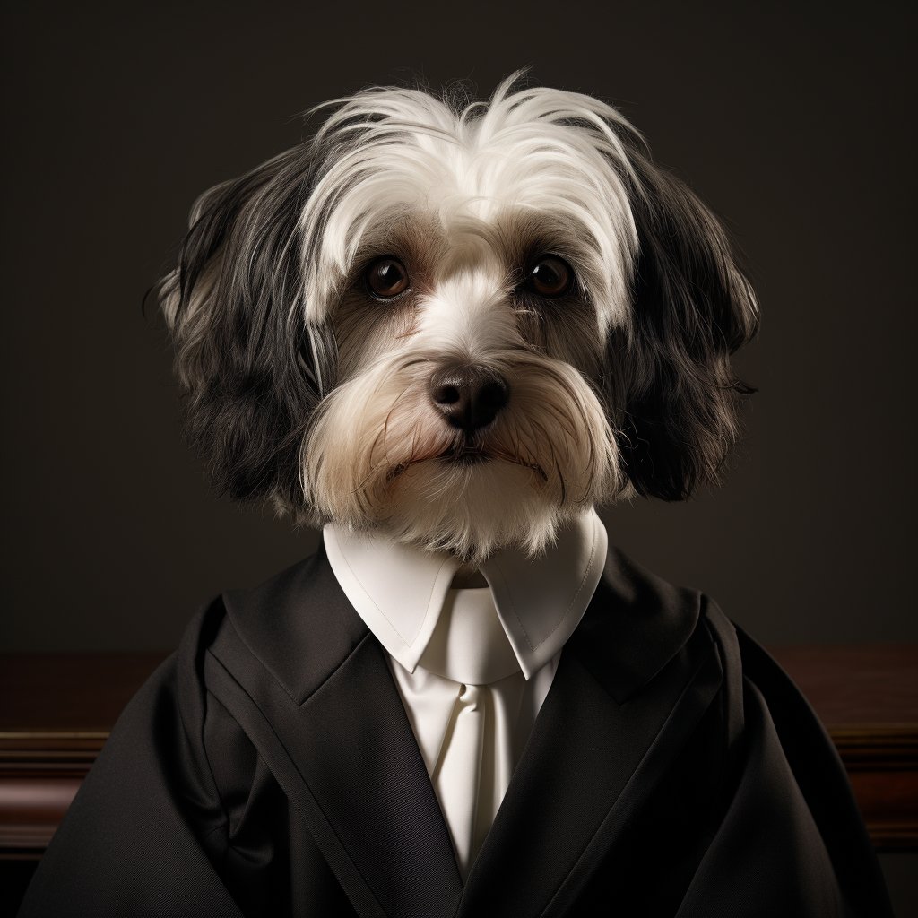 Judge'S Robe In Focus Dog For Canvas Print