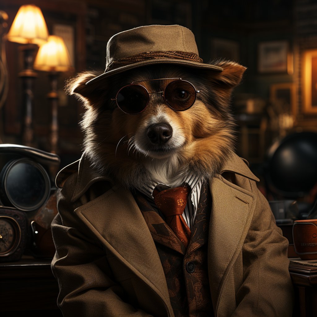 A Canvas Picture Of A Detective Pets In Canvas Art