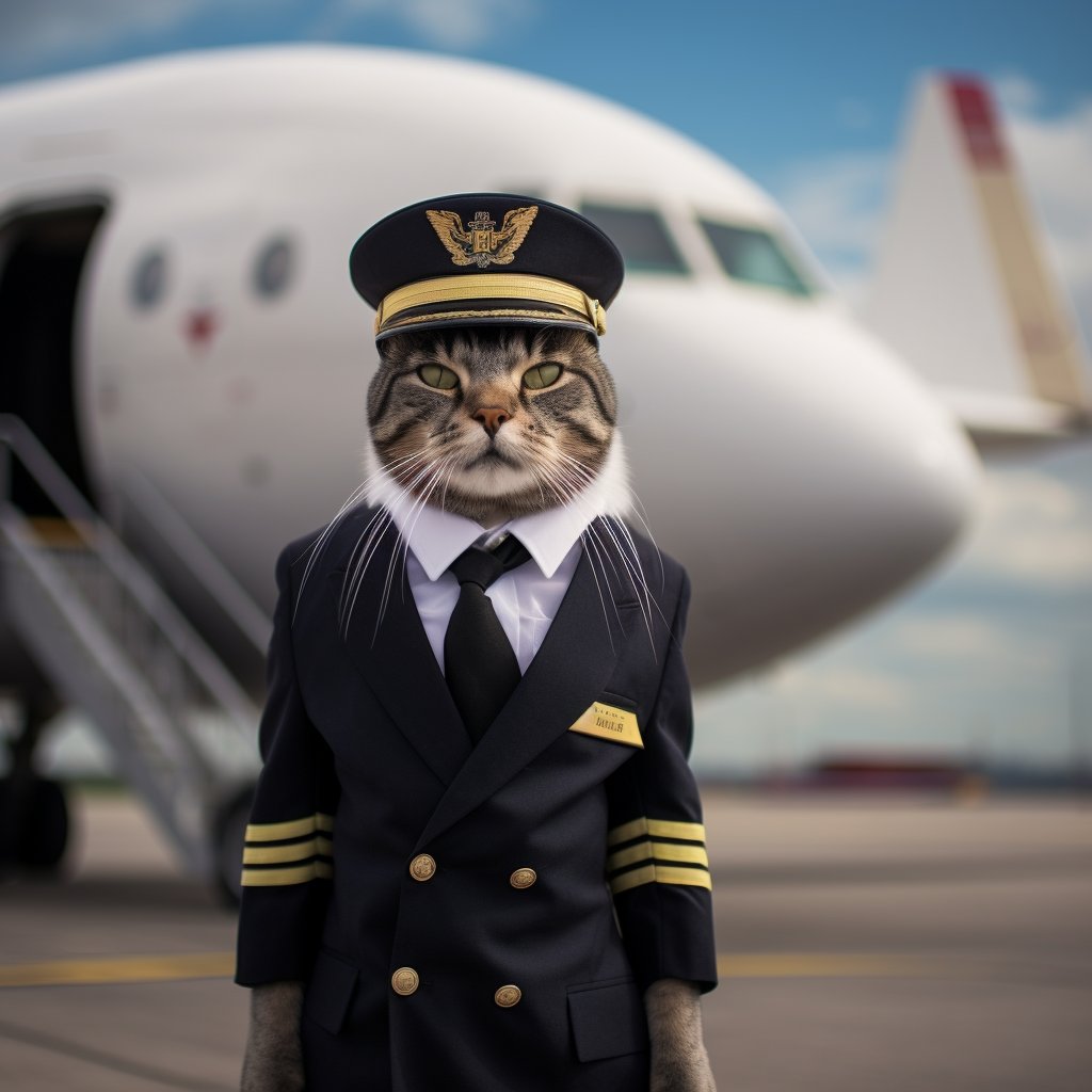 Experienced Aviator Orange Cat Art Photo